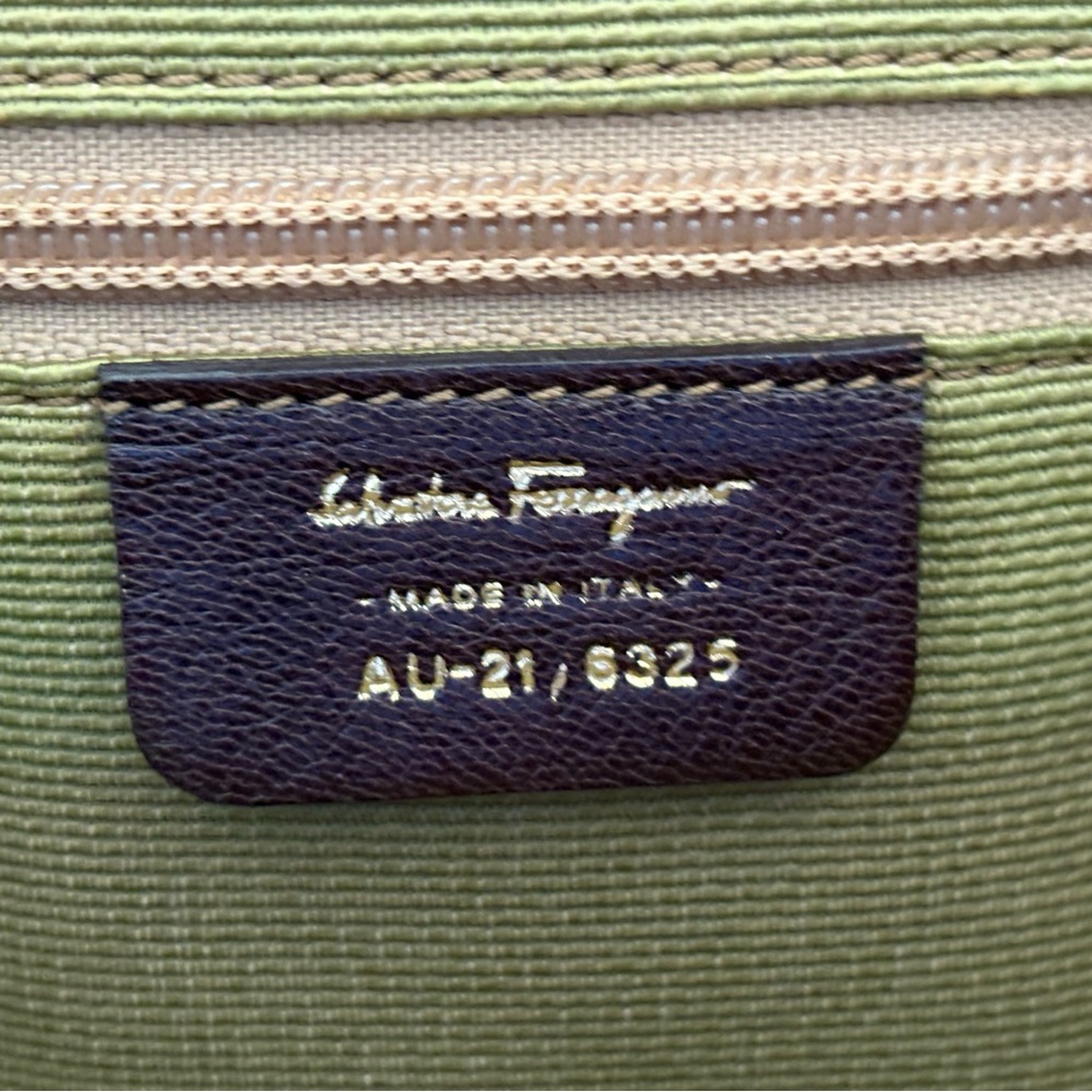 Salvatore Ferragamo Vintage Gancini Brown/cream Canvas/Leather Tote Bag - Picture 6 of 12